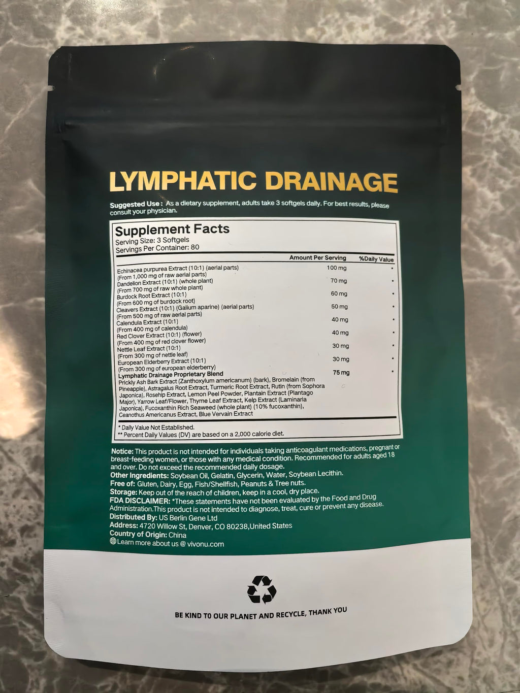 Lymphatic Drainage Supplements, 240 Softgels, Lymph System Support Supplement for Women & Men, 21-in-1 Herbal Blend with Echinacea, Dandelion, Burdock