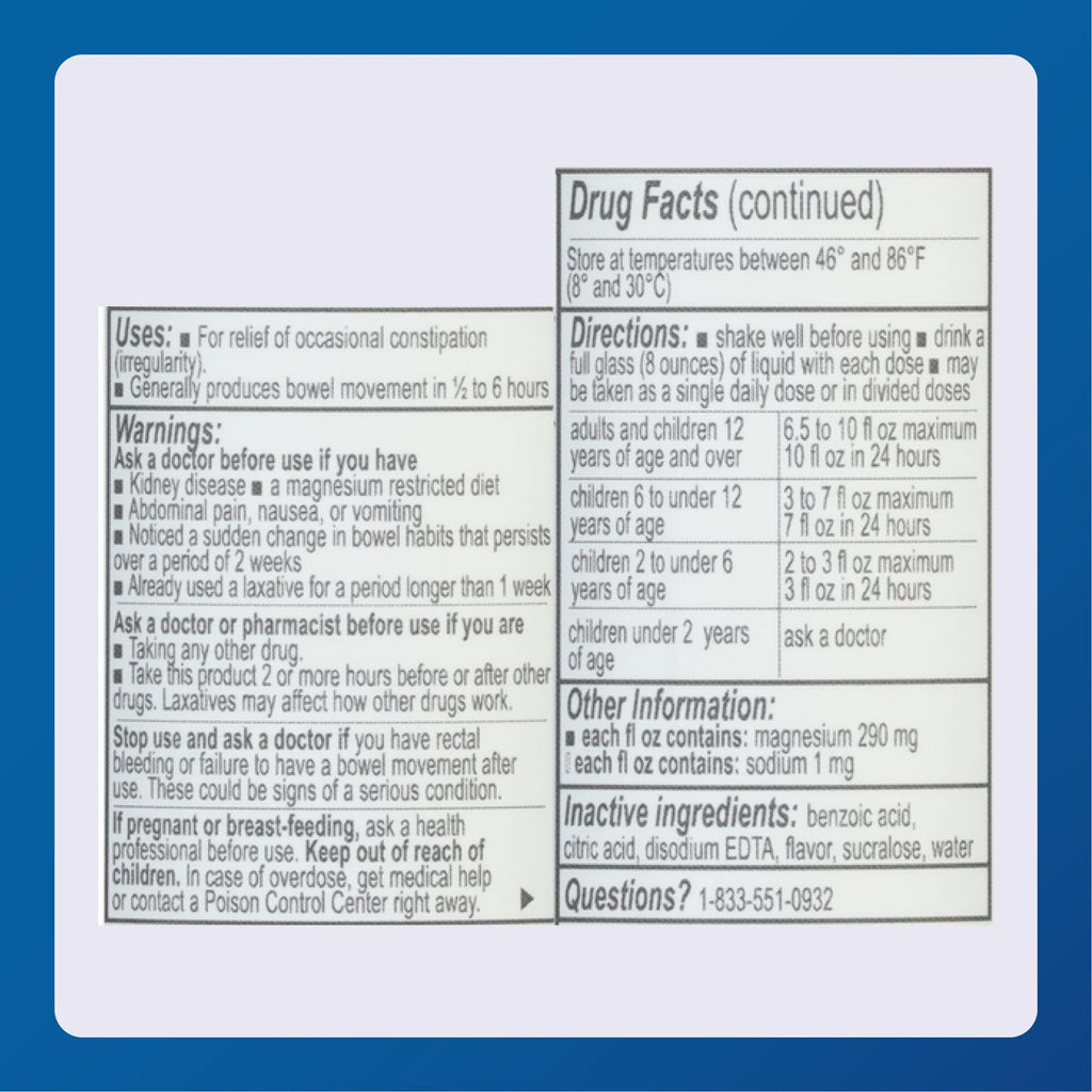 Major Magnesium Citrate Saline Laxative - Helps Relieve Occasional Constipation (Irregularity) - Lemon Flavor - 10 Fl. Oz. (1 Pack)