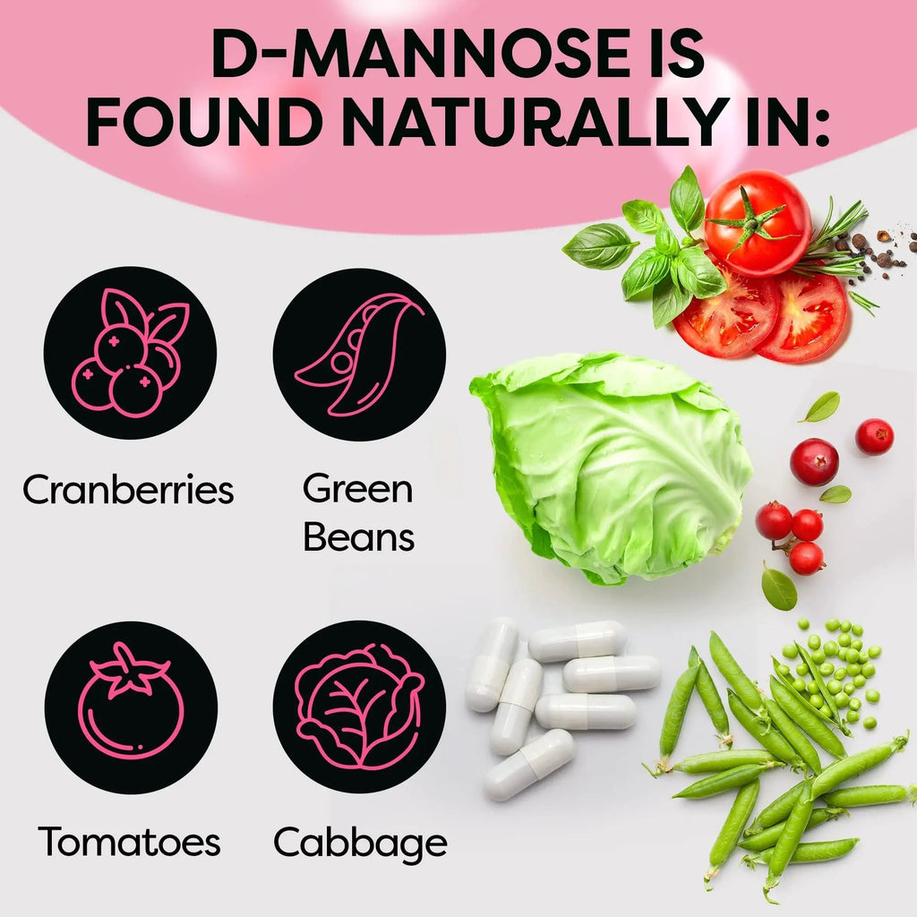 ACE NUTRITION pHresh D-Mannose with Cranberry Capsules for Women and Men, Maximum Strength 1000 mg Per Serving - Supports: Urinary Tract Health - Made in The USA ACE NUTRITION Au supplements