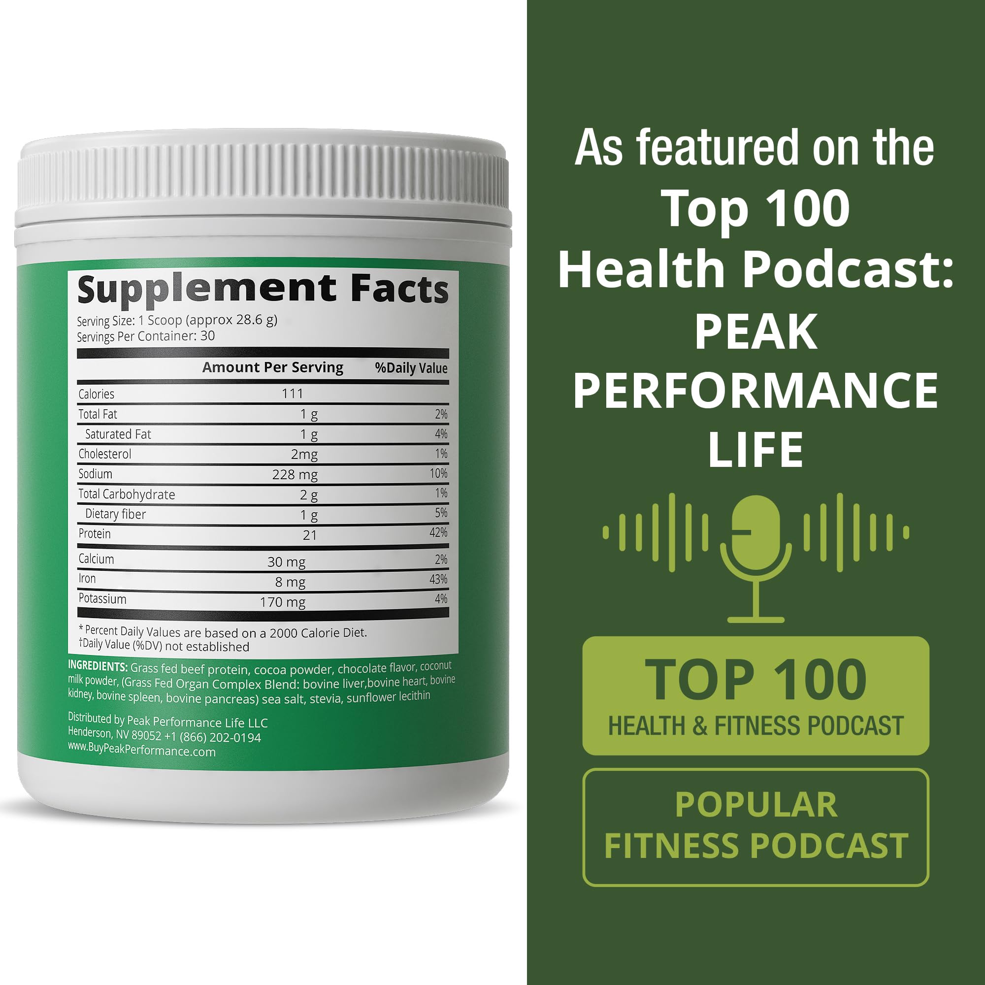Grass Fed Beef Protein Powder + Organ Complex. Lactose Free Great Tasting Beef Protein Isolate. Animal Based Non Dairy No Whey Paleo Carnivore Supplement for Muscle Building. Chocolate Flavor Peak Performance Au supplements