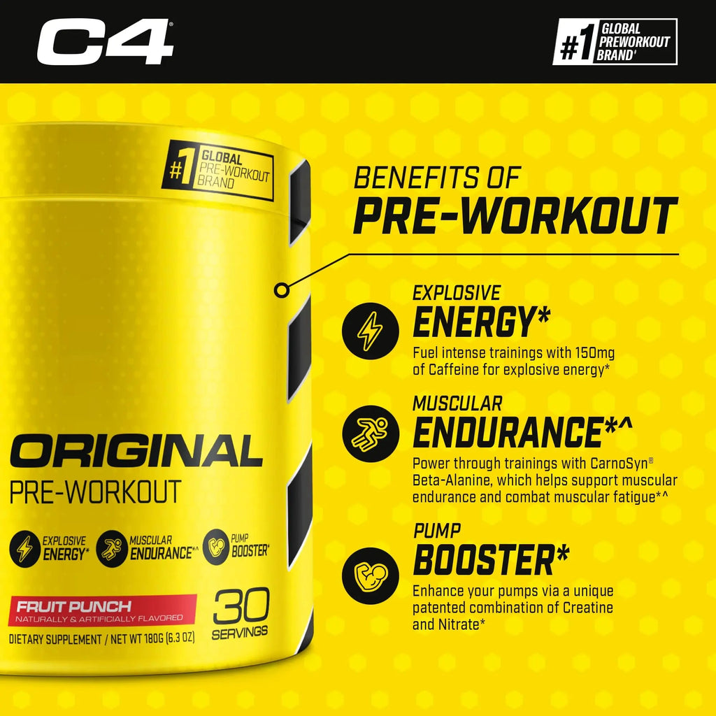 Cellucor Pre Workout & BCAA Bundle, C4 Original Pre Workout Powder, Fruit Punch Scivation Au supplements