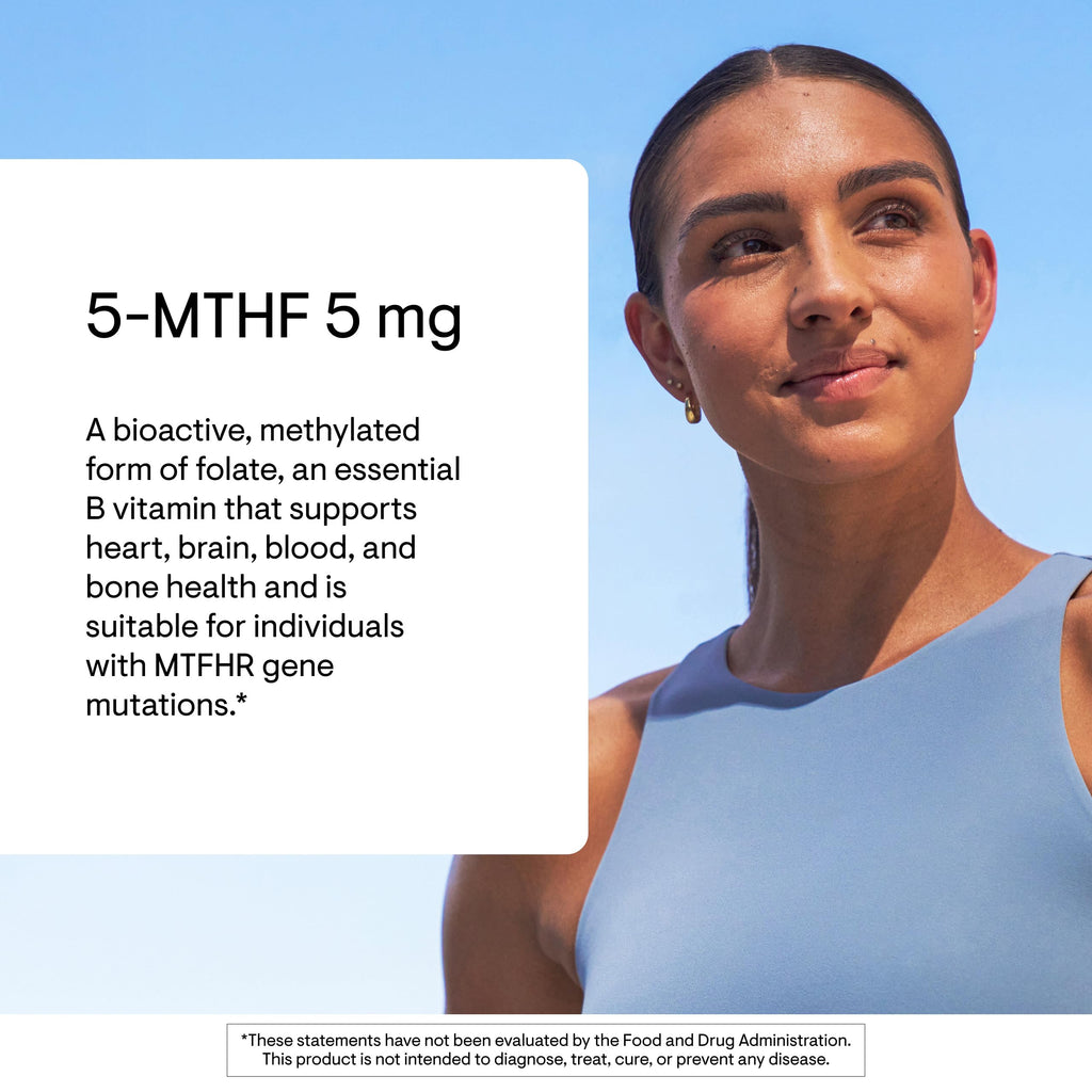 THORNE - 5-MTHF - Methylfolate (Active B9 Folate) Supplement - Supports Cardiovascular Health, Fetal Development, Nerve Health, Methylation & Homocysteine Levels* - 60 Servings - 5-MTHF 5mg