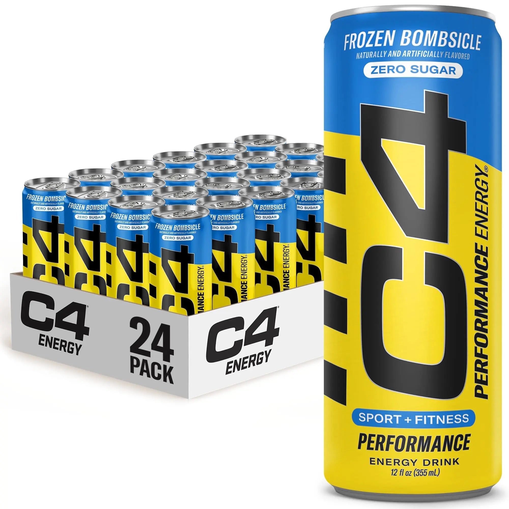 C4 Energy Drink 12oz (Pack of 24) - Frozen Bombsicle - Sugar Free Pre Workout Performance Cellucor Au supplements