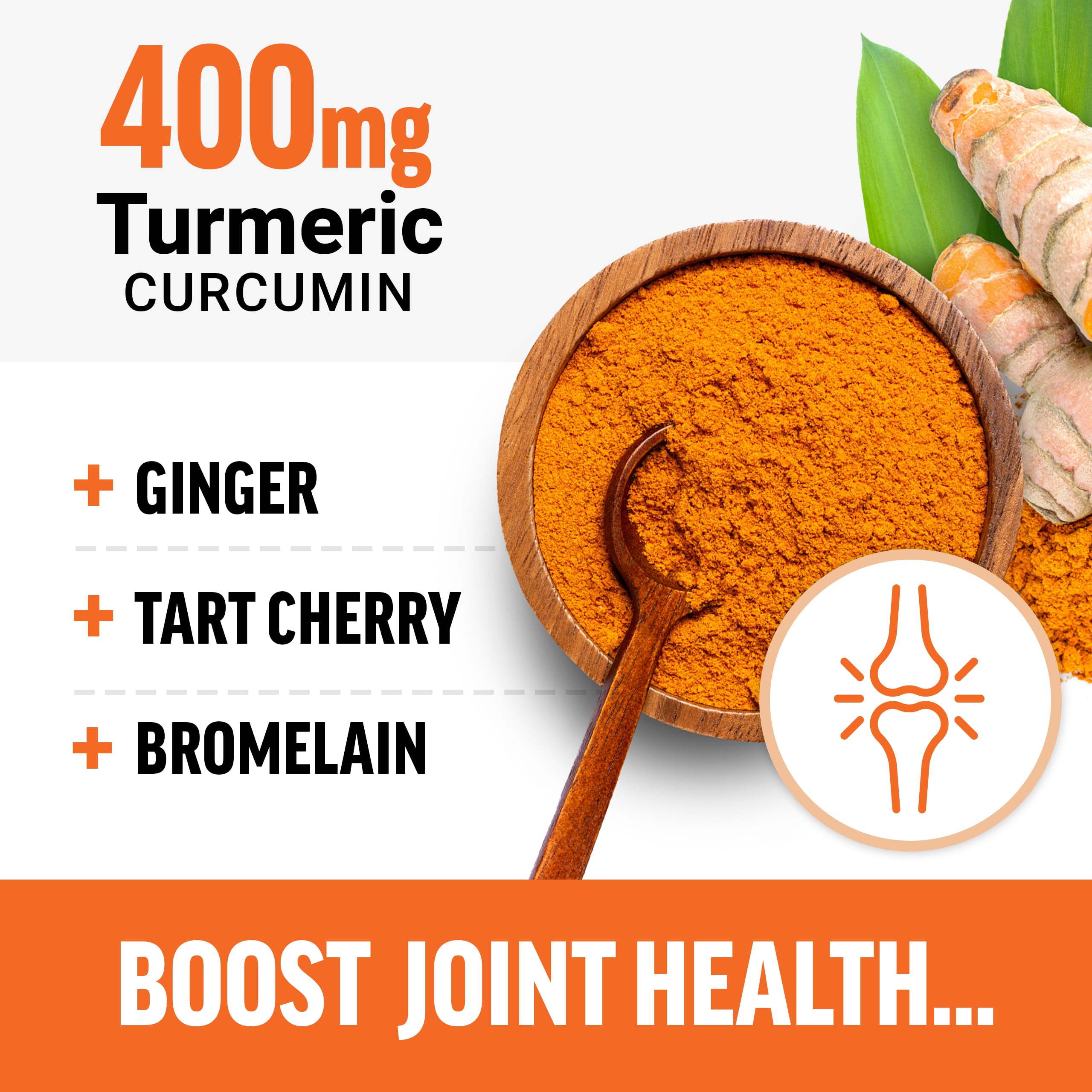 FORCE FACTOR Better Turmeric Supplement 400mg with Black Pepper & Ginger, Extra Strength Joint Support, Superior Absorption