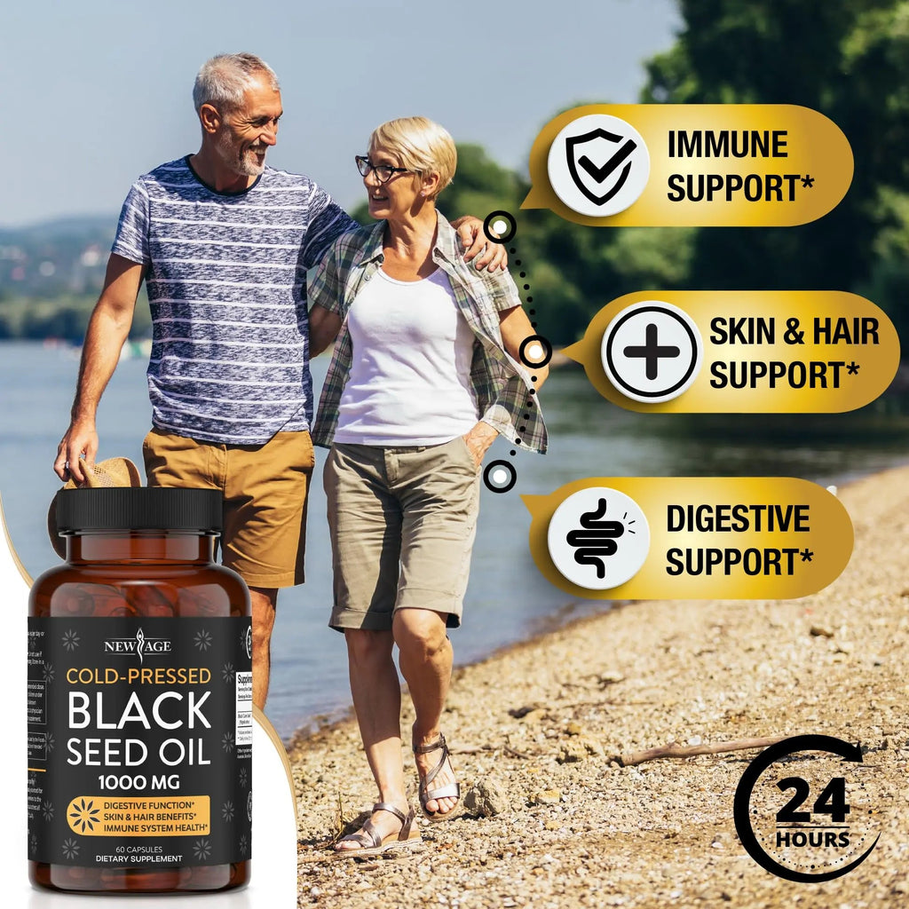 Black Seed Oil Softgel Capsules - Premium Cold-Pressed Nigella Sativa Producing Pure NEW AGE Au supplements