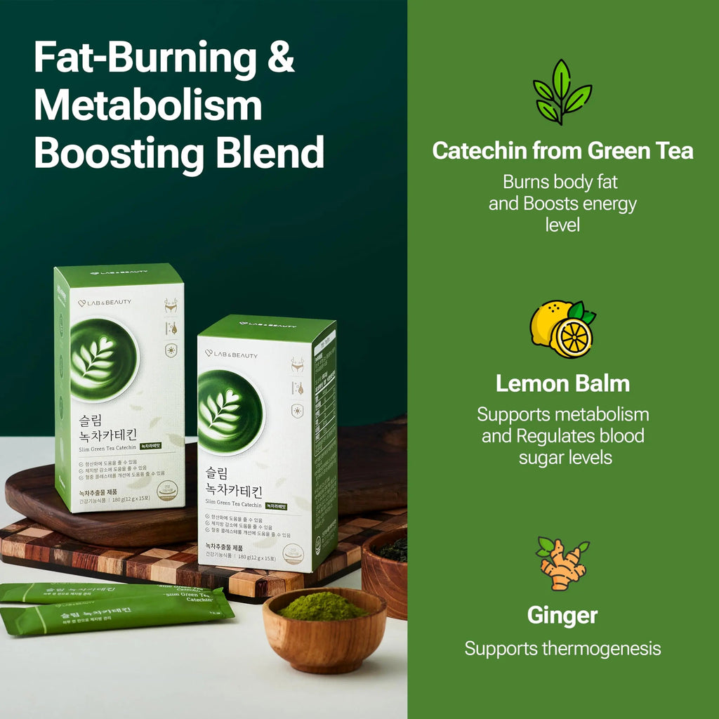Slim Green Tea Catechin - Matcha Latte Flavor - 15 Pack - Supports Healthy Weight JAYU Au supplements