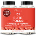 Eu Natural Elite Caffeine Pills with L-Theanine - 100mg Caffeine + 200mg L-Theanine - Jitter-Free Focused Energy & Clean Nootropic Stack - 240 Soft Capsules Eu Natural Au supplements