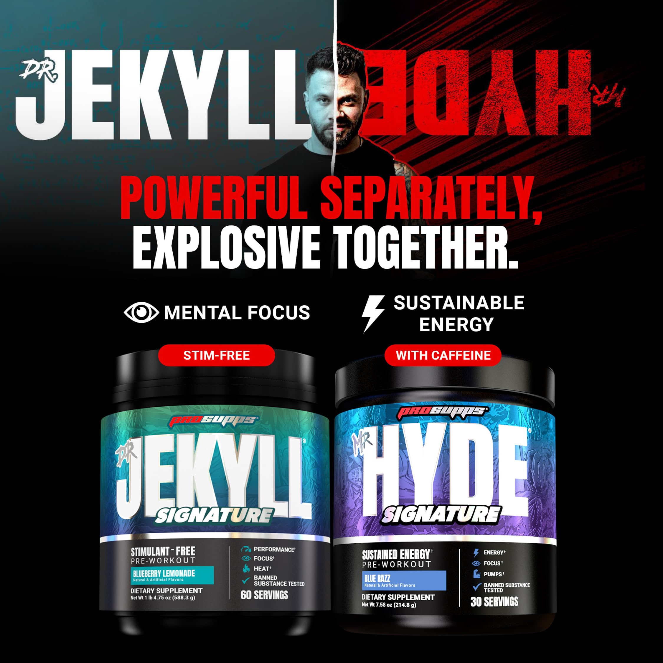 ProSupps Mr. Hyde Signature Pre Workout Powder with Creatine, Beta Alanine & Caffeine - Performance, Energy & Endurance - Clean Fitness & Gym Supplements for Men & Women =