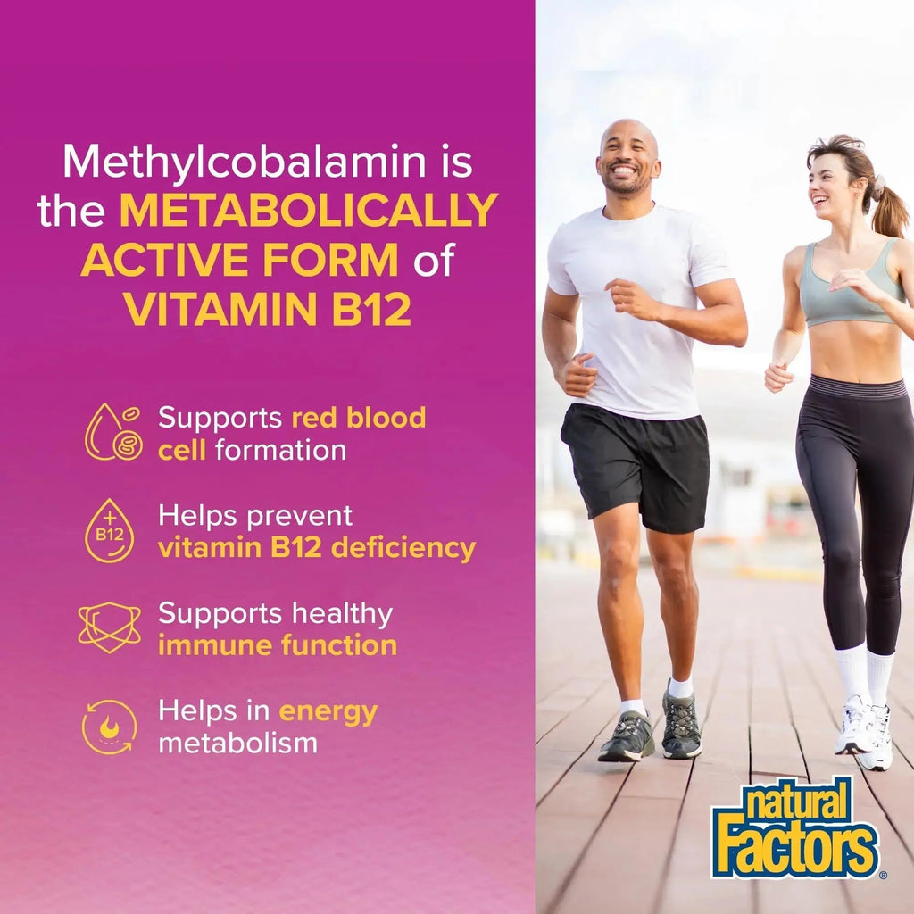Natural Factors B12 Methylcobalamin, 10,000 mcg, Cherry, 30 Chewable Tablets Natural Factors Au supplements