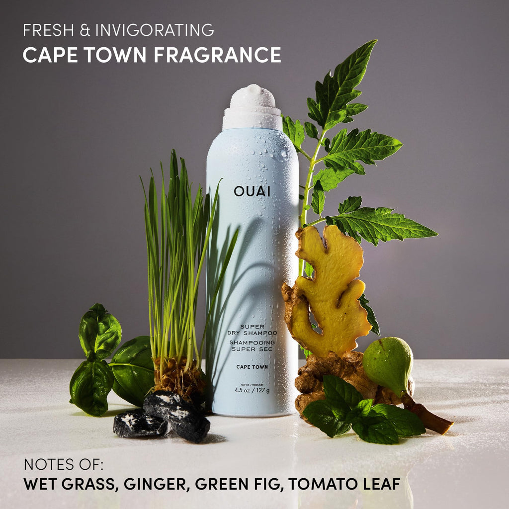 OUAI Super Dry Shampoo - Volumizing Dry Shampoo - Absorbs Oil, Dirt & Sweat - Blends Seamlessly into Hair with Zero Residue & Enriched with a Long-Lasting Scent - Cape Town (4.5 oz) OUAI Au supplements