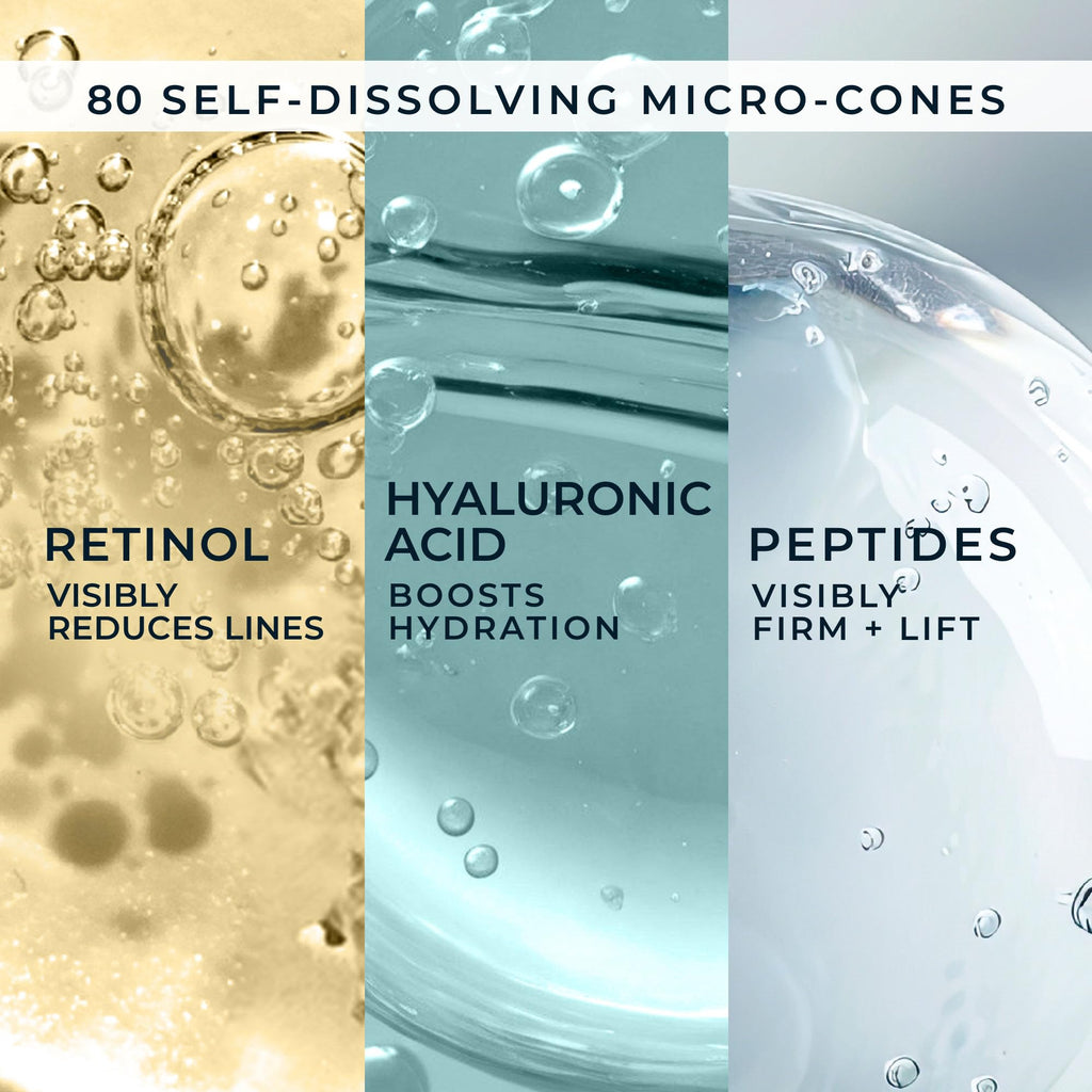 RoC Retinol Correxion Deep Wrinkle Non-Invasive Targeted Patches with Hyaluronic Acid + Firming Peptides for Forehead, 11 Lines