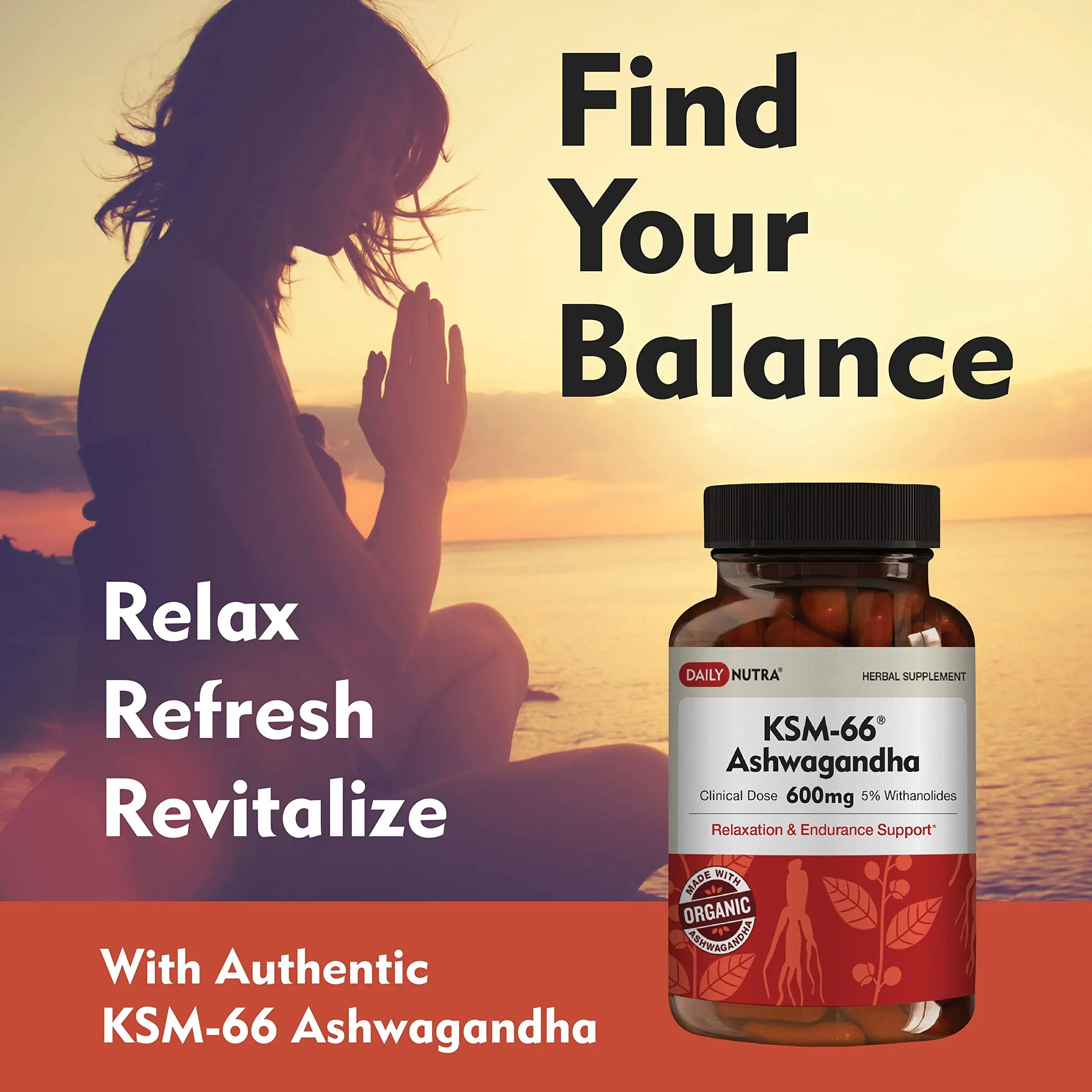 DailyNutra KSM-66 Ashwagandha 600mg Organic Root Extract - High Potency Supplement DailyNutra Au supplements