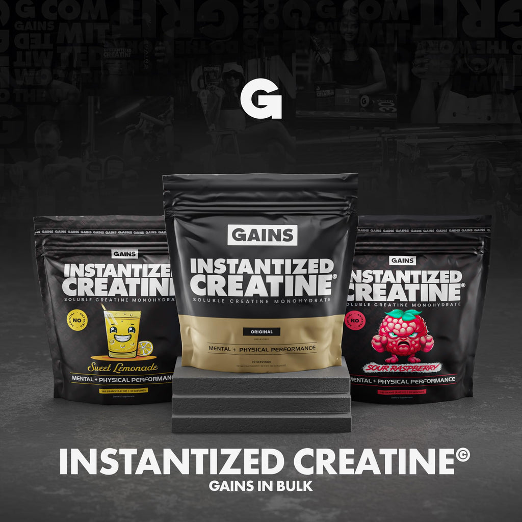 Gains in Bulk Instantized Creatine Monohydrate for Women and Men, Soluble Creatine Powder, Supports Muscle Building, Strength and Performance, Bodybuilding Supplements, Unflavored, 30 Servings GAINS IN BULK GAINSINBULK.COM Au supplements