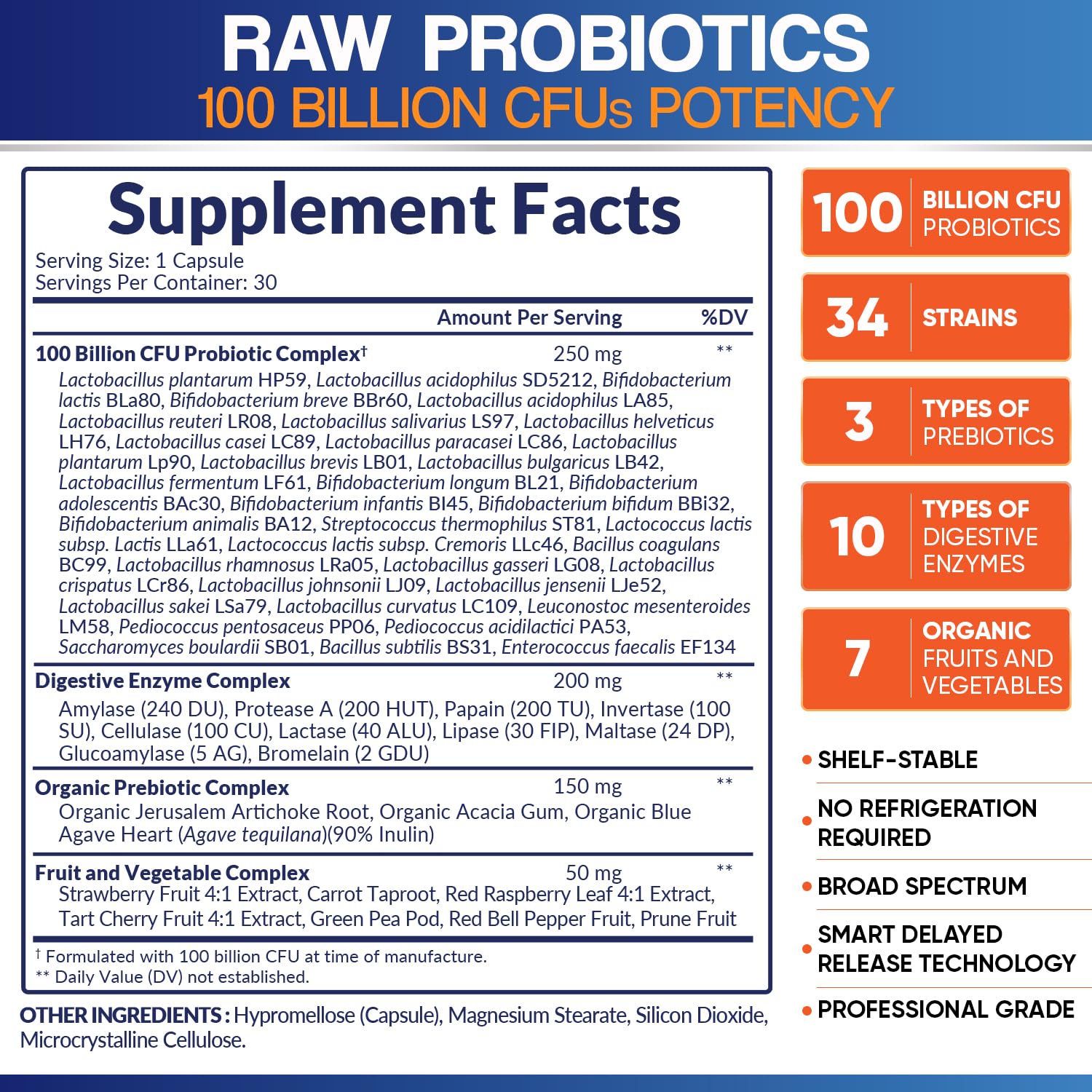 Wholesome Wellness Organic Raw Probiotics 100 Billion CFU, Dr Formulated for Women and Men, Complete Adult Supplement with Prebiotics