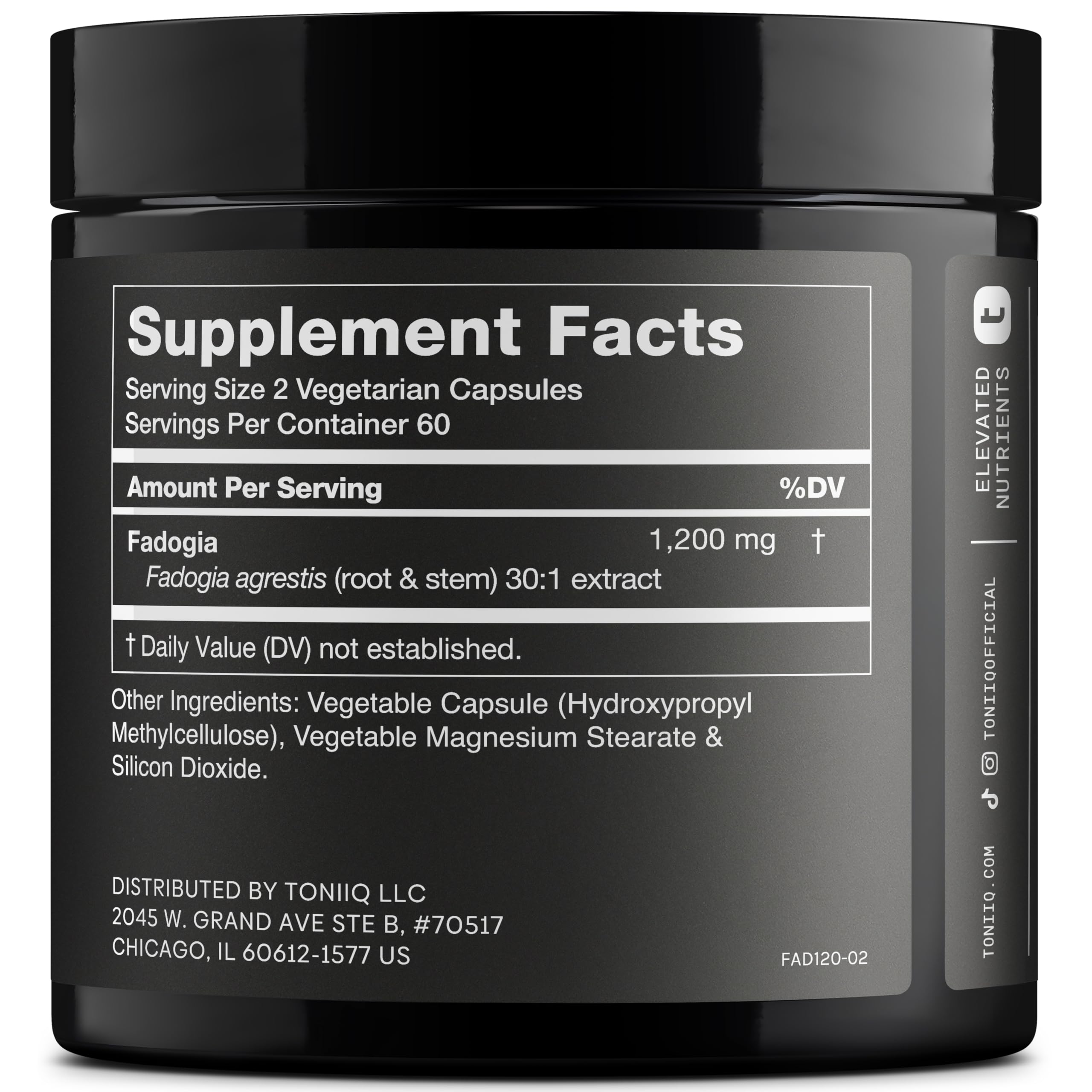 Toniiq Fadogia Agrestis - Ultra High Potency 30:1 Extract - 1200mg Per Serving - Highly Concentrated - Third-Party Lab Tested - 120 Capsules Toniiq Au supplements