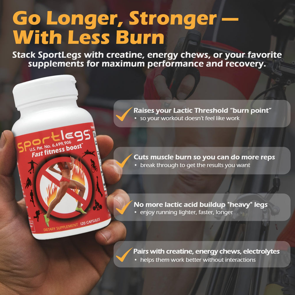SPORTLEGS Pre-Exercise Metabolic Primer for Runners, Cyclists and Endurance Athletes - Helps Muscles Use Lactate as Fuel for Smoother, Longer-Lasting Efforts - NSF Certified for Sport - 120 Capsules SPORTLEGS Au supplements