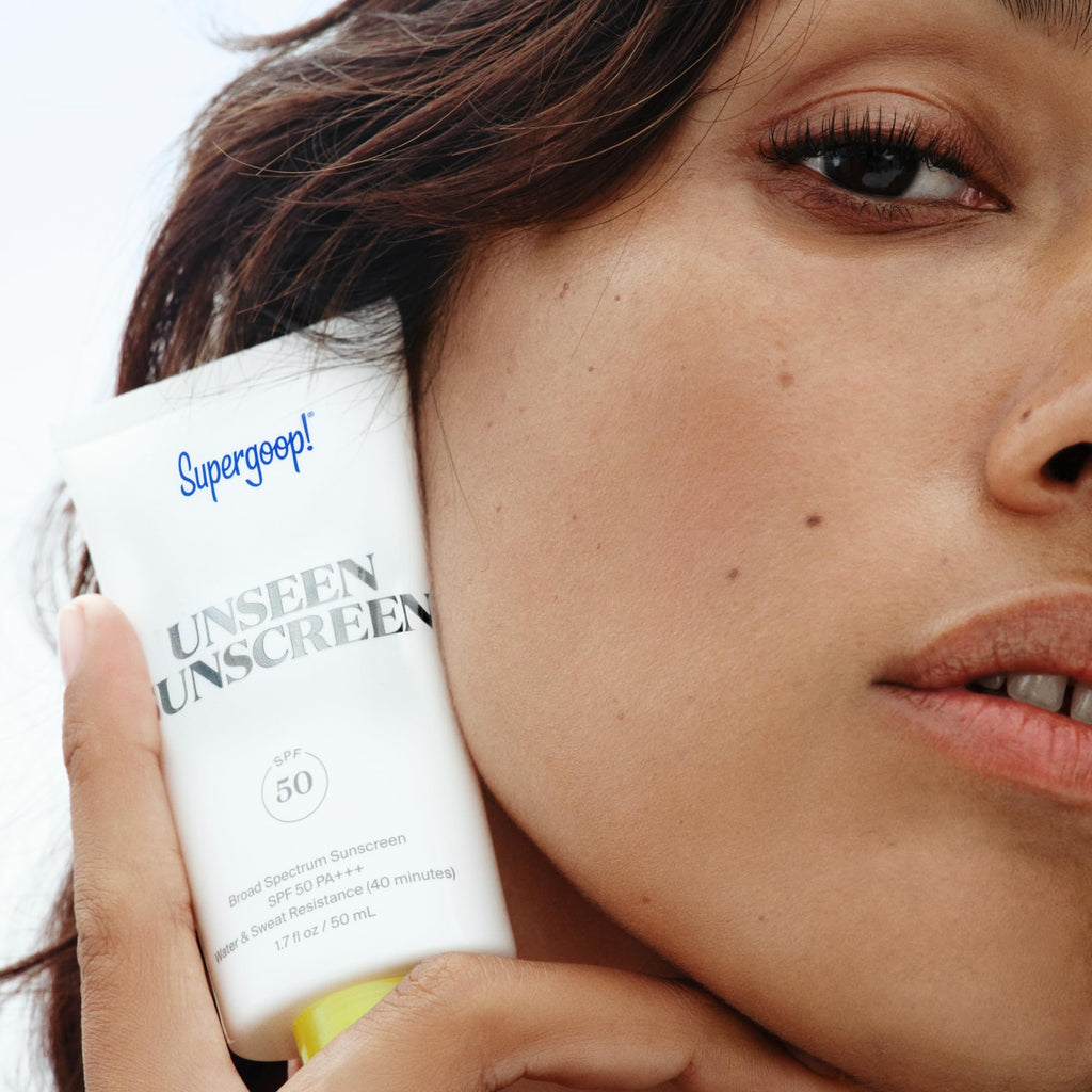 Supergoop! Unseen Sunscreen - SPF 50 - Clear & Invisible Face Sunscreen + Broad Spectrum + Makeup-Gripping Primer