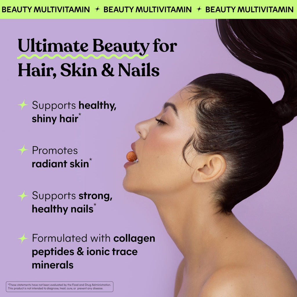Lemme Glow Collagen Gummies for Thick Hair, Strong Nails & Healthy Skin with Multi-Collagen Peptides, Biotin, Trace Minerals, Zinc, Vitamins A, C & E
