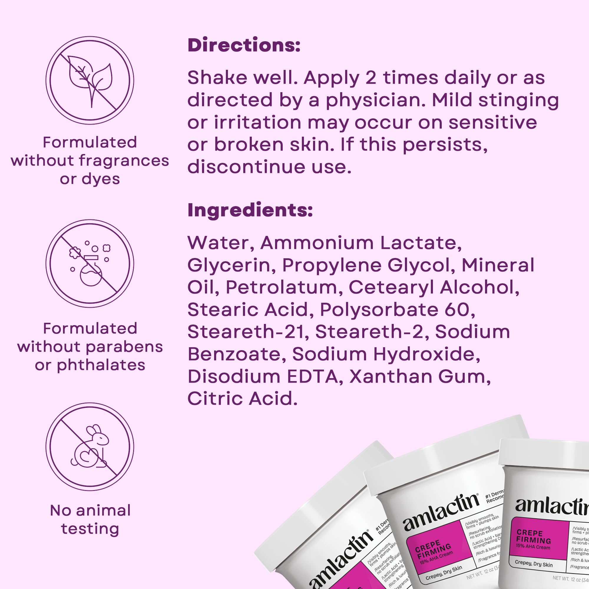 AmLactin Crepe Firming Cream - Therapeutic Skin Tightening Cream for Body – No-Scrub Exfoliator and Moisturizer
