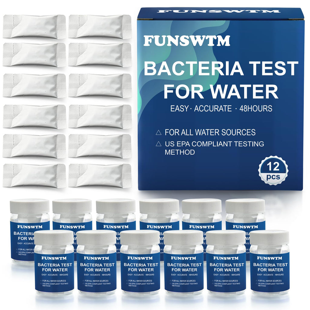 Coliform Bacteria Test Kit: 12-Pack Easy at-Home Well, Tap, Pool, Spring, Pond, Lake Drinking Water Quality Test FUNSWTM Au supplements
