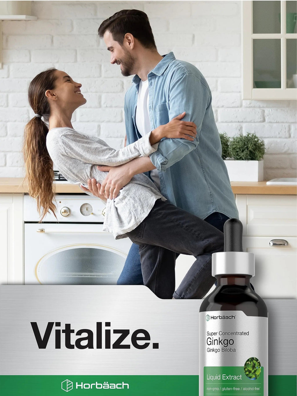 Ginkgo Biloba Extract Liquid 2 fl oz | Alcohol-Free Herb Supplement | Vegetarian Horbäach Au supplements