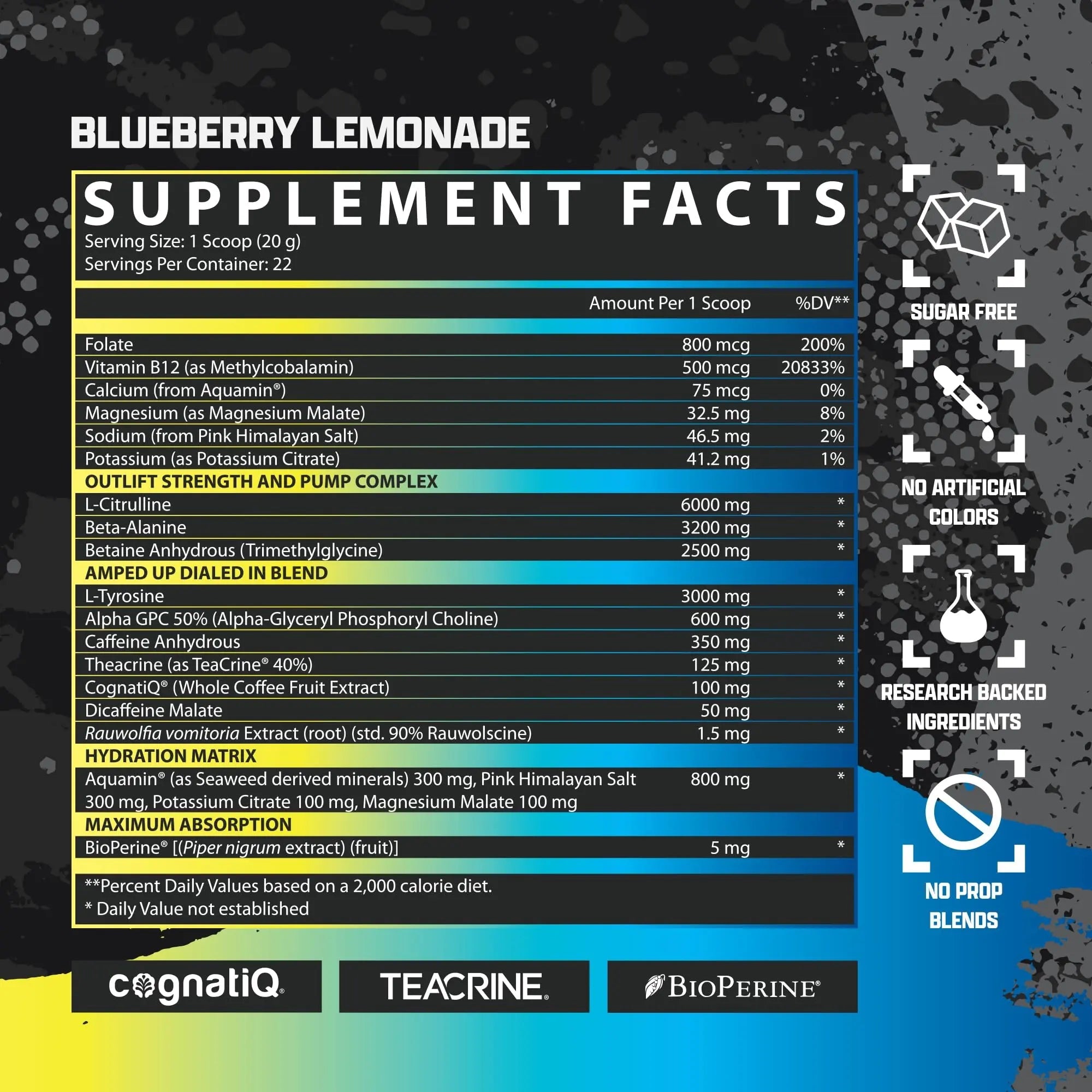 OUTLIFT Amped Max Dosed Pre Workout Powder, 6G Citrulline, 3.2G Beta Alanine Nutrex Research Au supplements