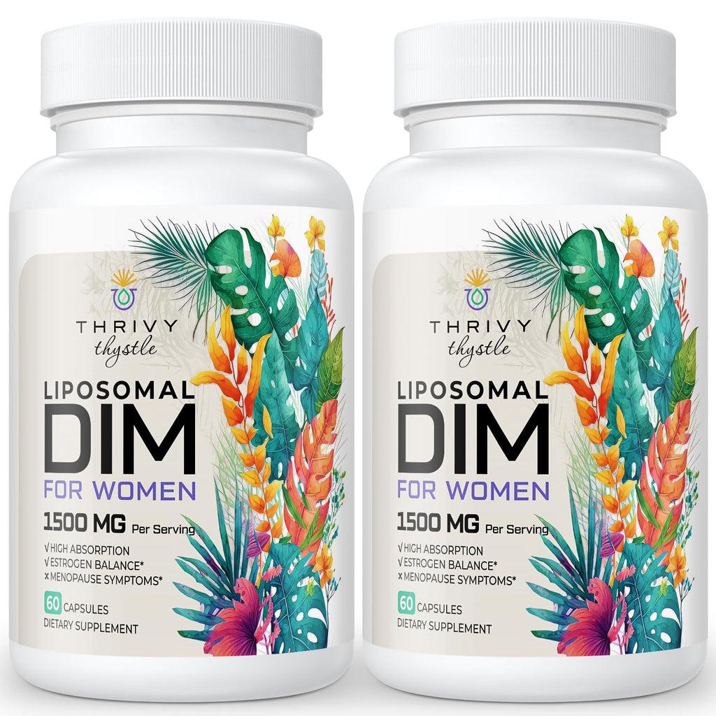 ThrivyThystle Liposomal DIM 400 mg - Hormone Balance, Estrogen Support for Women, DIM Supplement with Vitamin E, Evening Primrose, Black Cohosh, Omega-3 Fatty Acids (120 Capsules) ThrivyThystle Au supplements