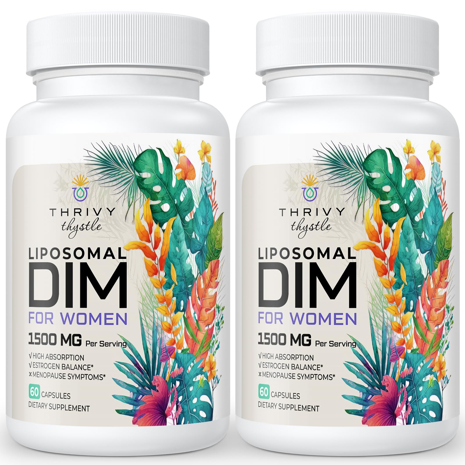 ThrivyThystle Liposomal DIM 400 mg - Hormone Balance, Estrogen Support for Women, DIM Supplement with Vitamin E, Evening Primrose, Black Cohosh, Omega-3 Fatty Acids (120 Capsules) ThrivyThystle Au supplements
