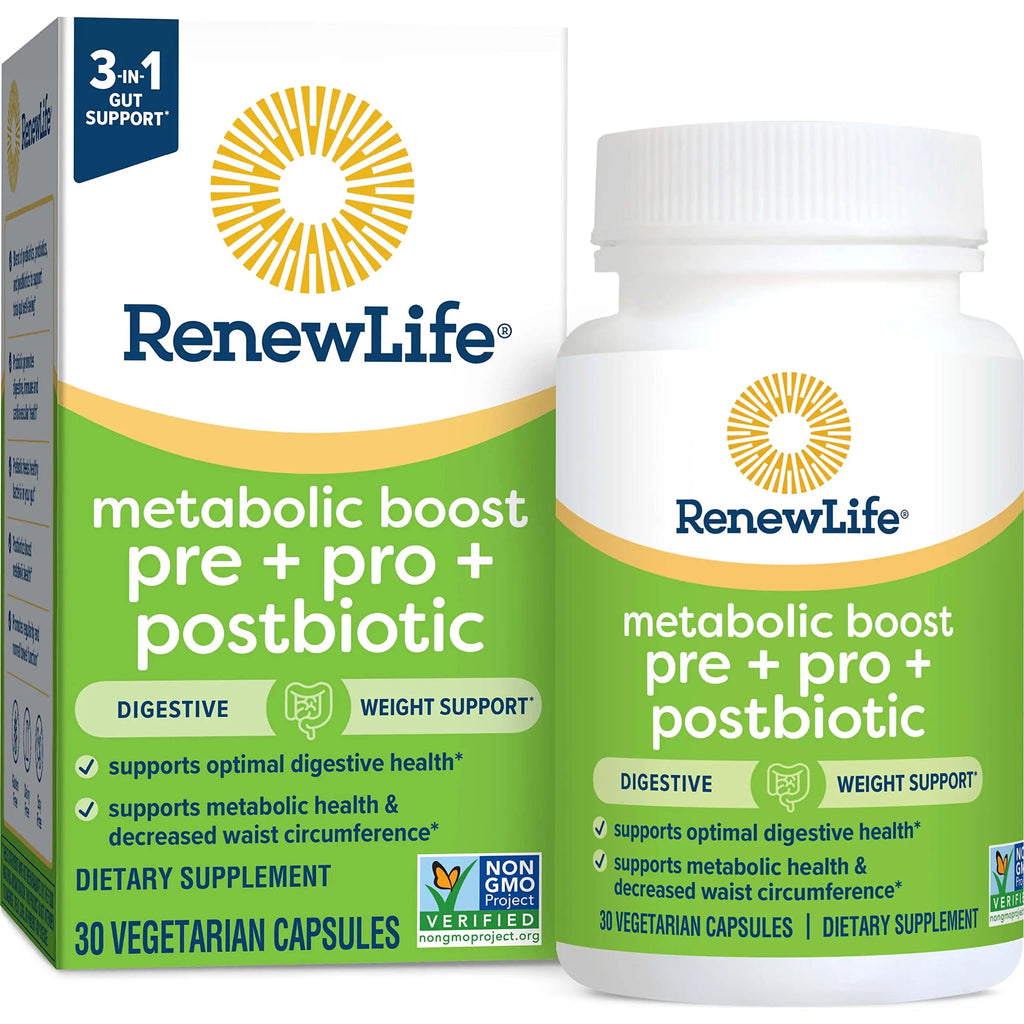 Renew Life Metabolic Boost Pre + Pro + Postbiotic; Prebiotics, Probiotics and Postbiotics Renew Life Au supplements