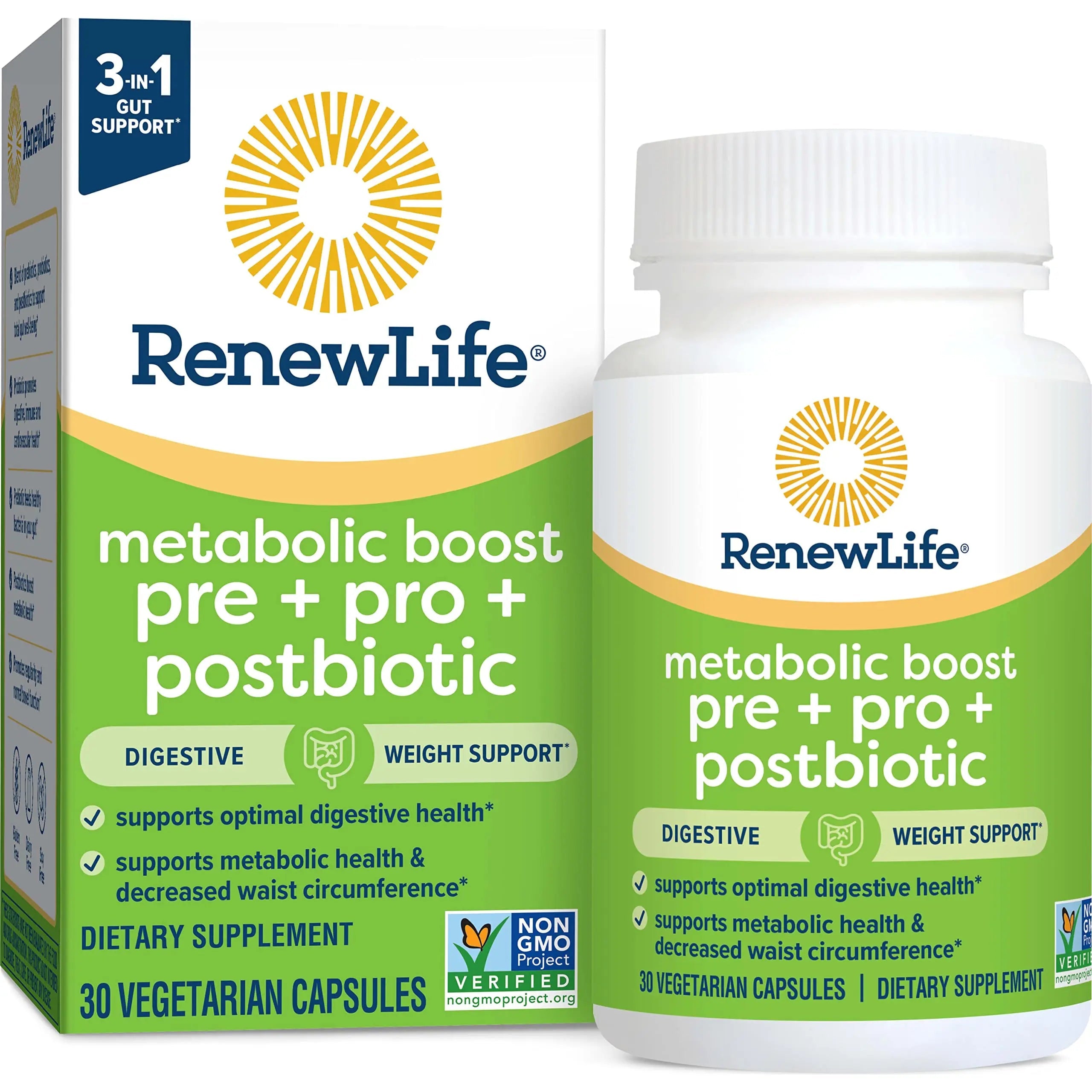 Renew Life Metabolic Boost Pre + Pro + Postbiotic; Prebiotics, Probiotics and Postbiotics Renew Life Au supplements