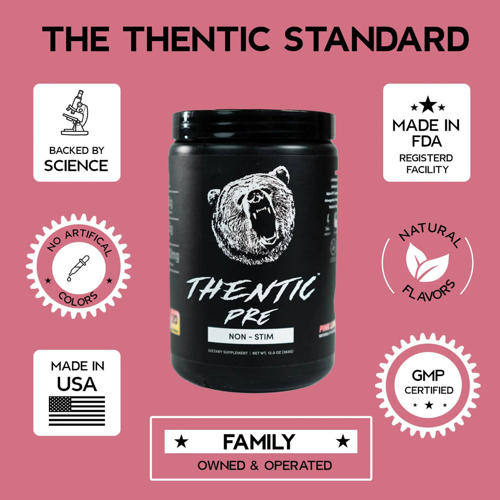 THENTIC Caffeine Free Pre Workout - Naturally Flavored & Sweetened Nootropic Non-Stim THENTIC Au supplements