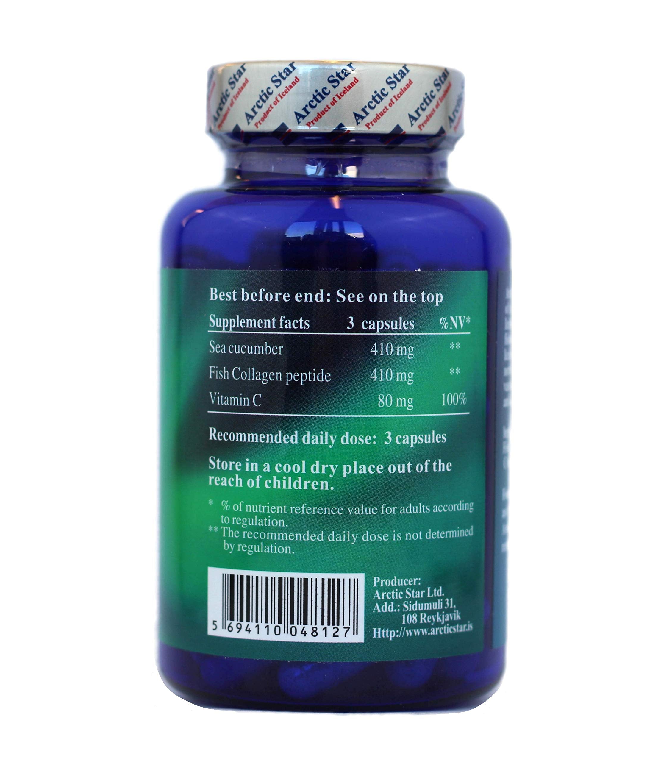 Arctic Star Marine Collagen-Vital Proteins Marine Collagen Peptides Supplement Pills for Healthy Skin Hair Nail - Hydrolyzed Collagen from Iceland - Joint Pain & Immune System Booster 90 Capsules
