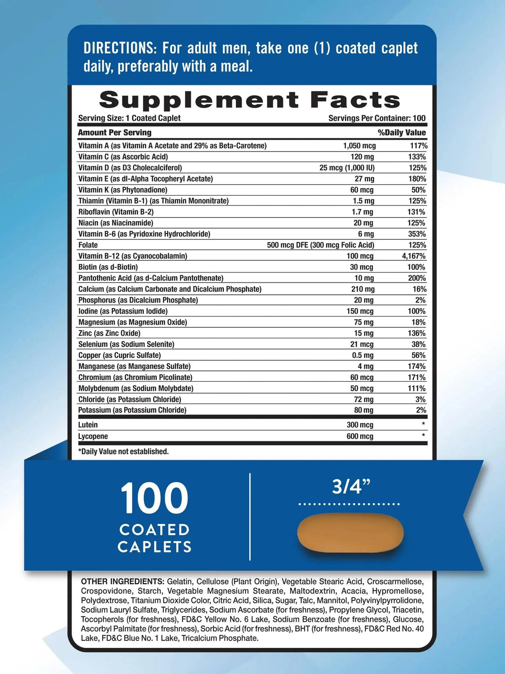 Nature's Truth Men's 50+ Multivitamin | with Vitamins A, C, E, B6 & B12 | 100 Count | Non-GMO & Gluten Free Nature's Truth Au supplements