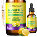 Magnesium Glycinate Liquid Drops 1500mg with Magnesium Citrate & Taurate, L-Theanine, Vitamin D3, B6 - Supports Calm, Sleep, Muscle Relaxation, Leg Cramps & Energy, Lemon Flavor, 60 mL Inner Brightness Au supplements