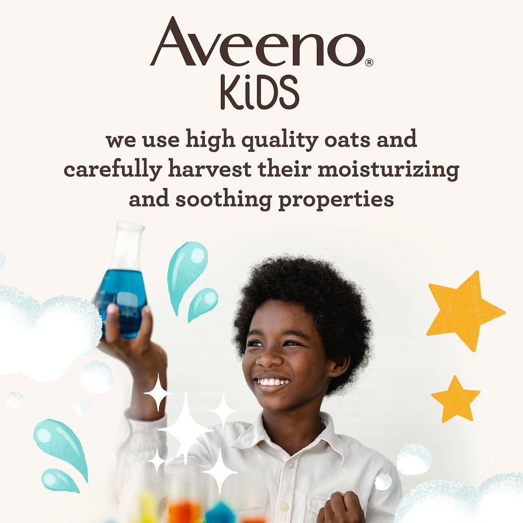 Aveeno Sensitive Skin Face & Body Gel Cream for Kids with Prebiotic Oat, Clinically Proven 24 Hour Hydration for Soft Skin