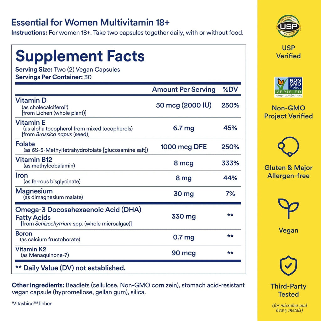 Ritual Multivitamin for Women 18+ with Vitamin D3 for Immune Support*, Vegan Omega 3 DHA, B12, Iron Ritual Au supplements