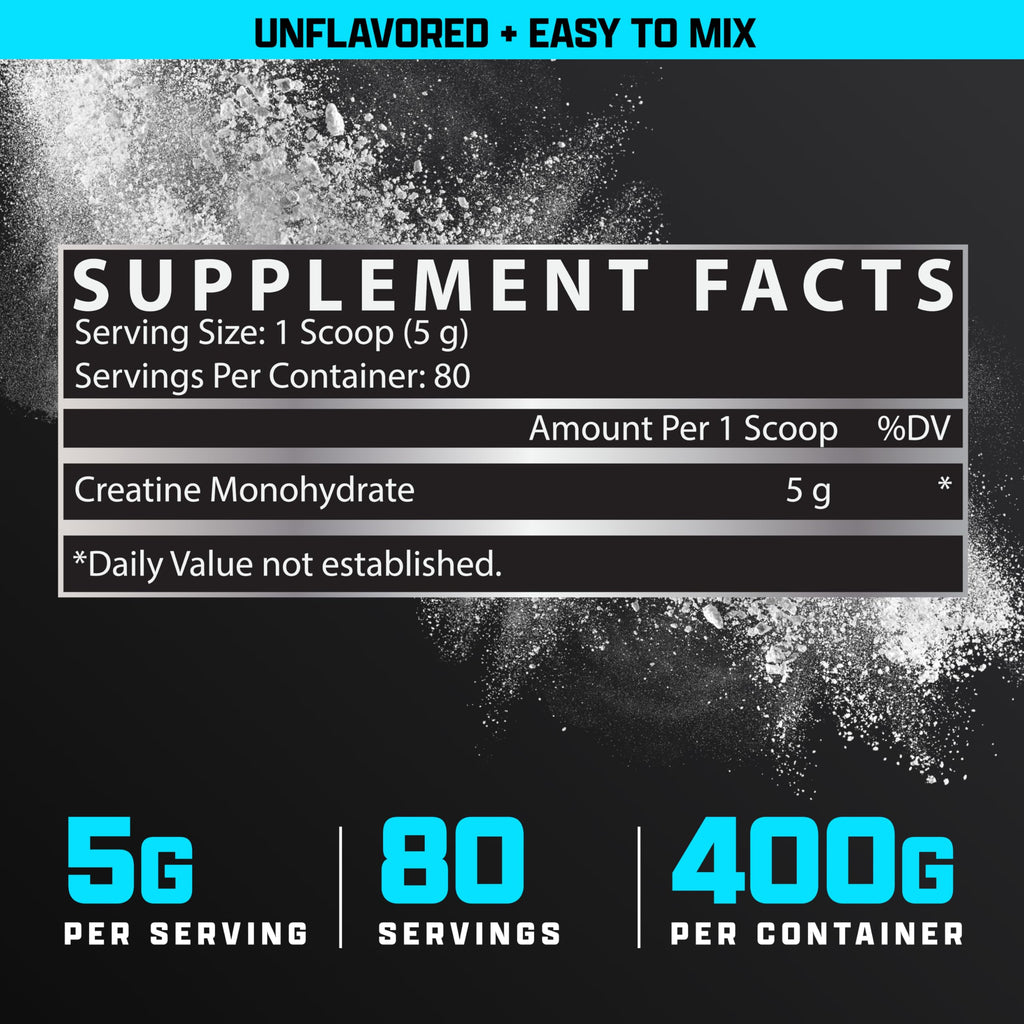 Nutrex Research Ultra Pure Creatine Monohydrate Powder Unflavored | 5G Micronized Creatine Powder for Muscle Gain, Strength