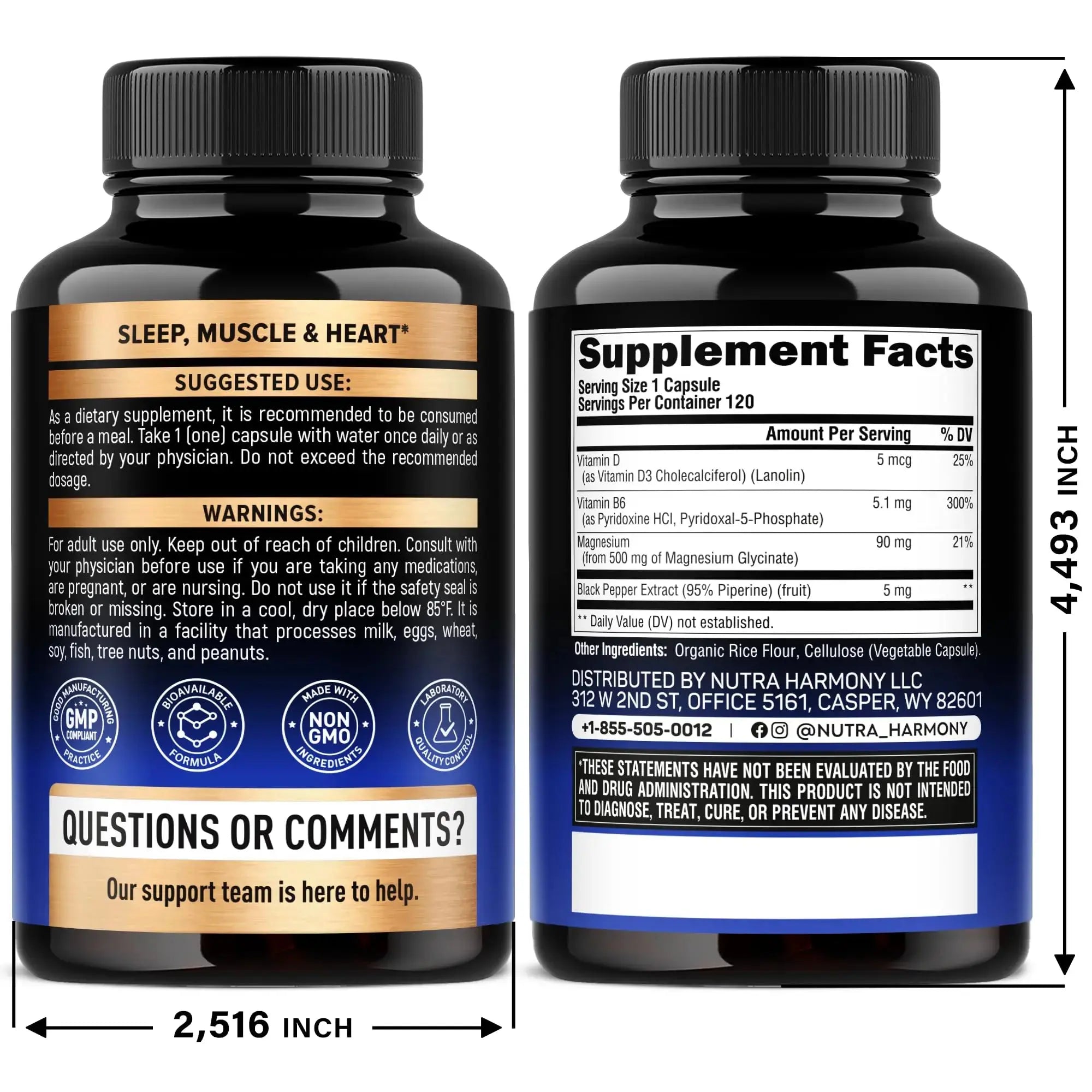 NUTRAHARMONY Multivitamins for Men & Magnesium Glycinate Capsules NUTRAHARMONY Au supplements