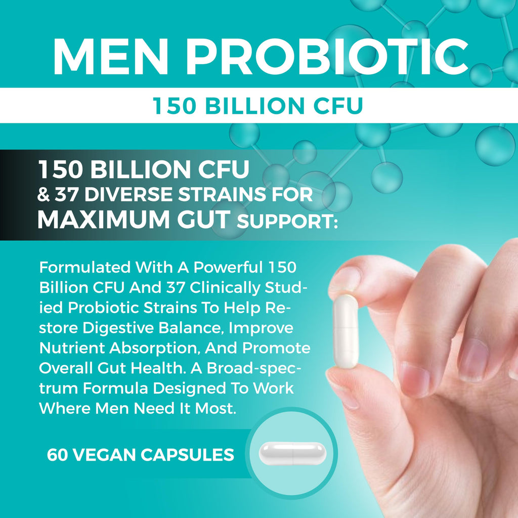 8-in-1 Bio Cultures Complex for Men – 150 Billion CFU Probiotics with 37 Diverse Strains, Organic Prebiotics, Postbiotics & Digestive Enzymes – Supports Digestive Balance & Gut Microbiome MOMARY NUTRITION Au supplements