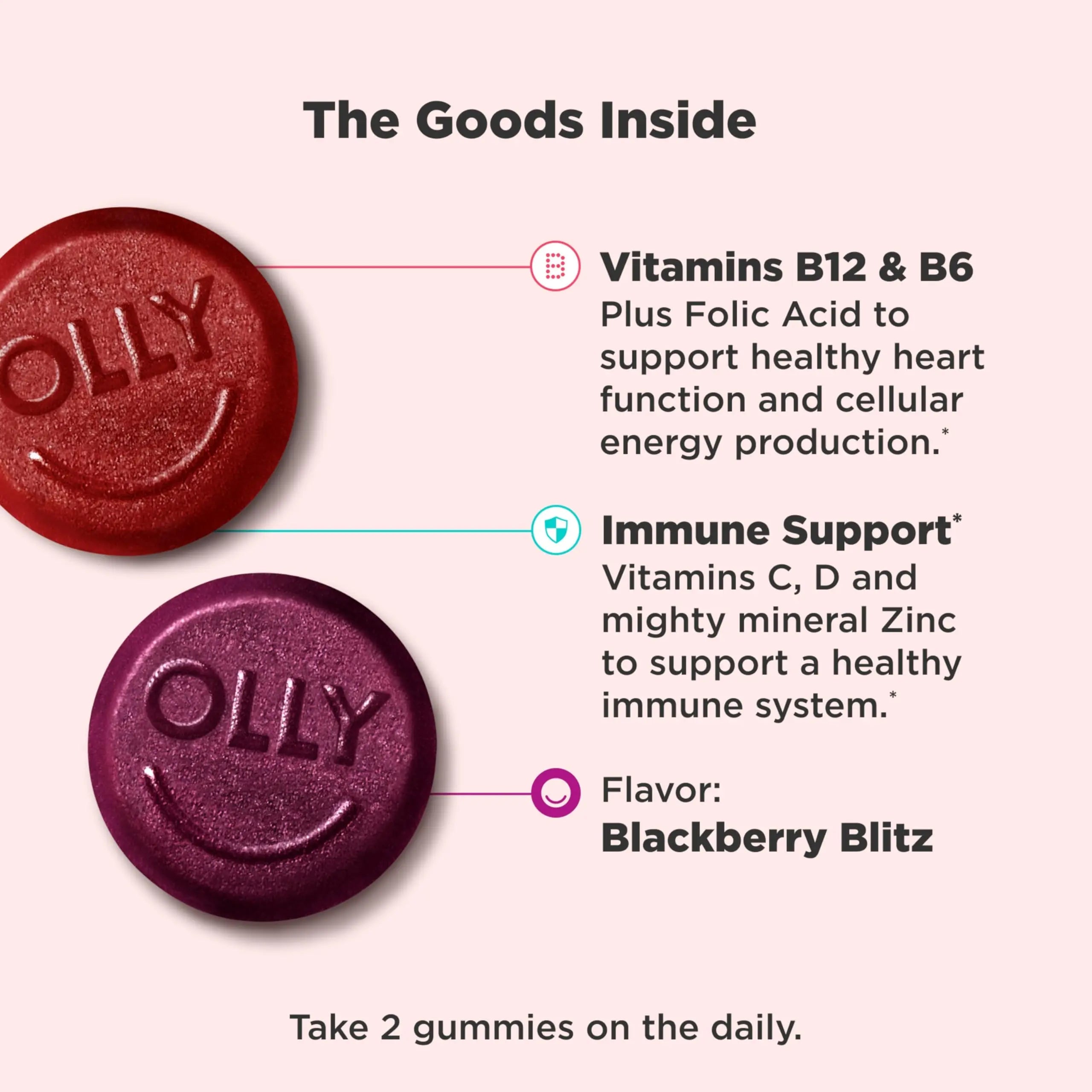 OLLY Men's Multivitamin Gummy, Vitamins A, C, D, E, B, Zinc, Blackberry Flavor, 45 Day Supply - 90 Count OLLY Au supplements