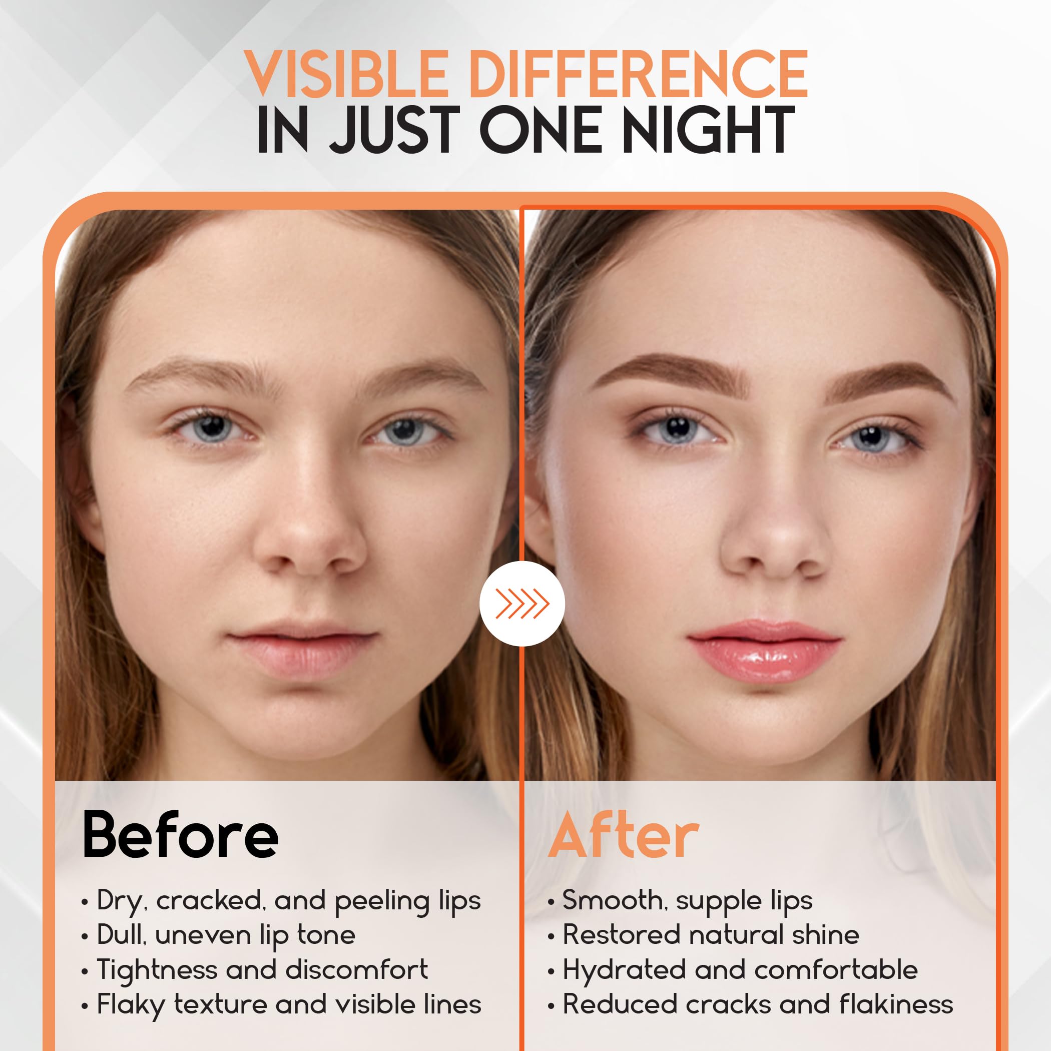 Lip Mask Overnight with Hyaluronic Acid & Collagen, Lip Sleeping Mask for Dry Cracked Lips