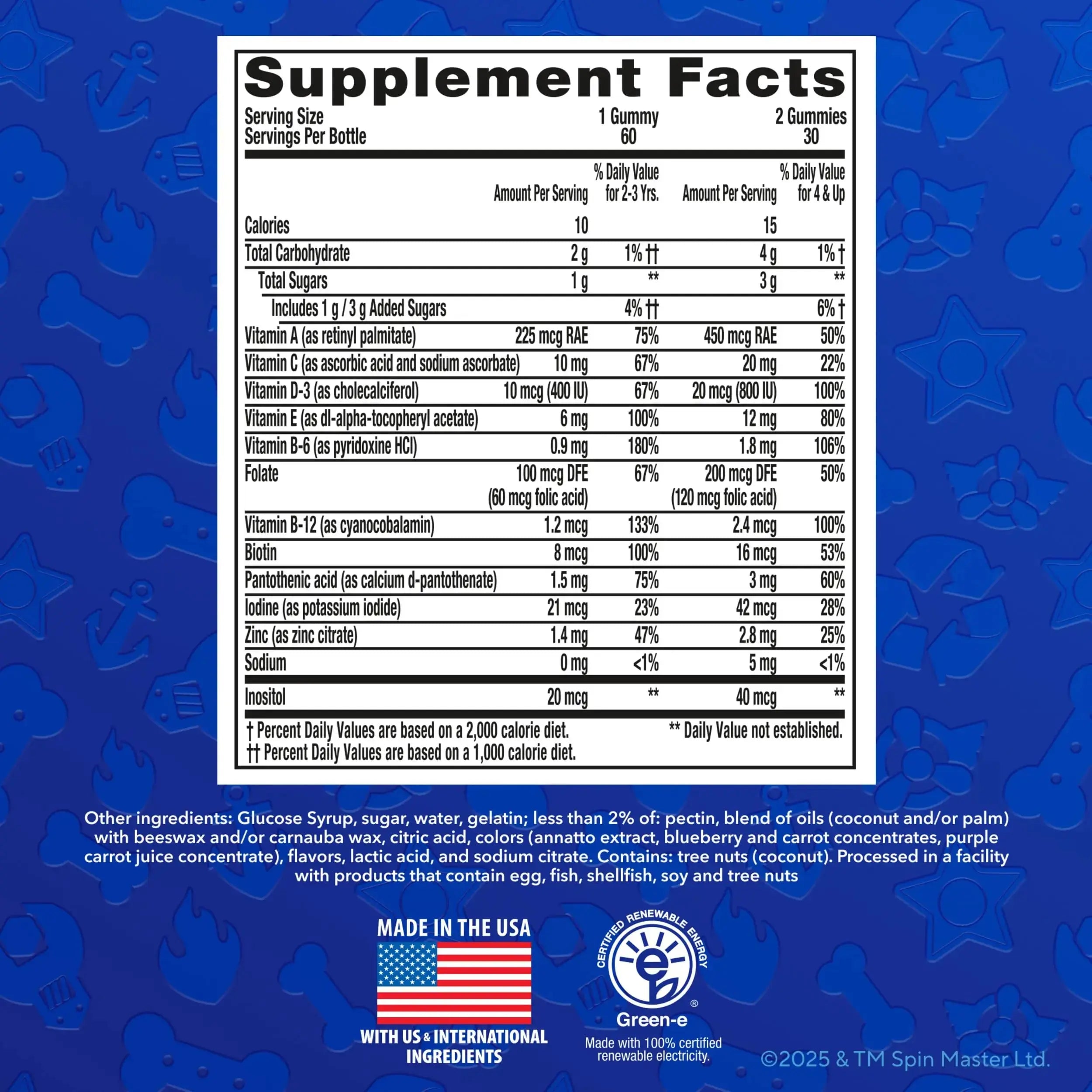 L’il Critters Paw Patrol Gummy Vites Daily Gummy Multivitamin for Kids, Vitamin C, D3 for Immune Support Cherry, Orange Lil Critters Au supplements