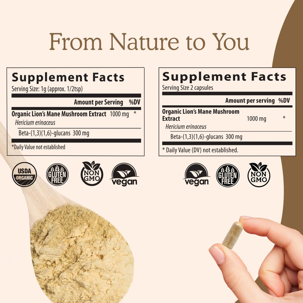Real Mushrooms Lion’s Mane Capsules - Organic Lions Mane Mushroom Extract Real Mushrooms Au supplements