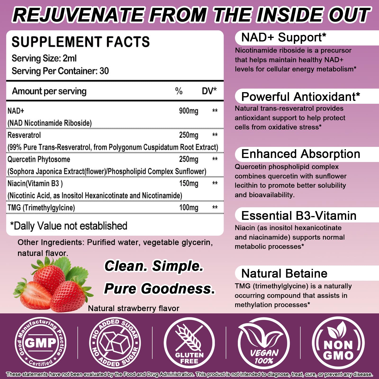 NAD+ Supplements for Men & Women, Extra Strength NMN Alternative Liposomal Nad⁺ Supplement with Resveratrol Quercetin for Cellular Energy & NAD+ Levels, Fast Absorption Liquid NAD Plus丨NON-GMO, 2Fl Oz WellVeraVida Au supplements