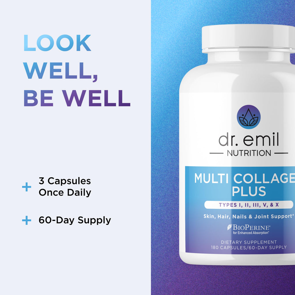 DR. EMIL NUTRITION Women's Multi Collagen Pills | Collagen Supplements to Support Hair, Skin, Nails, & Joints | Hydrolyzed Collagen Supplements Types