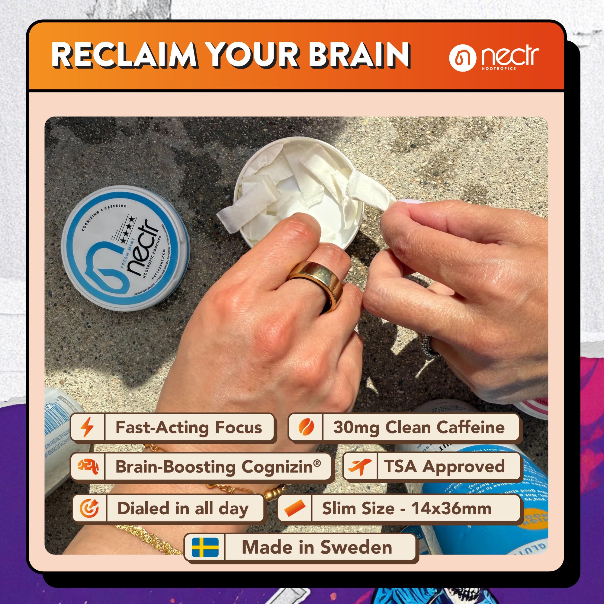 Nectr Energy Nootropic Pouches – Berry Blast Flavored, Caffeine Pouches with Cognizin® Citicoline. Sugar-Free Brain Treats. Smooth, Sustained Focus & Energy Supplement - 1 Puck of 16pcs Nectr Au supplements