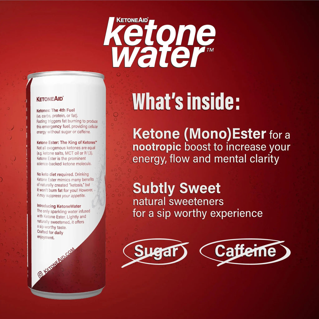 KetoneWater | Functional Sparkling Water w/Ketone Ester (3 Grams) | Black Cherry Flavor KetoneAid Au supplements