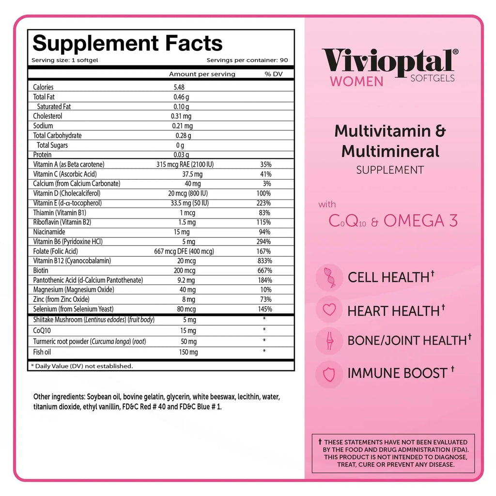 Vivioptal, Women, Multivitamin & Multimineral Supplement, 90 Capsules Vivioptal Vitamins Au supplements