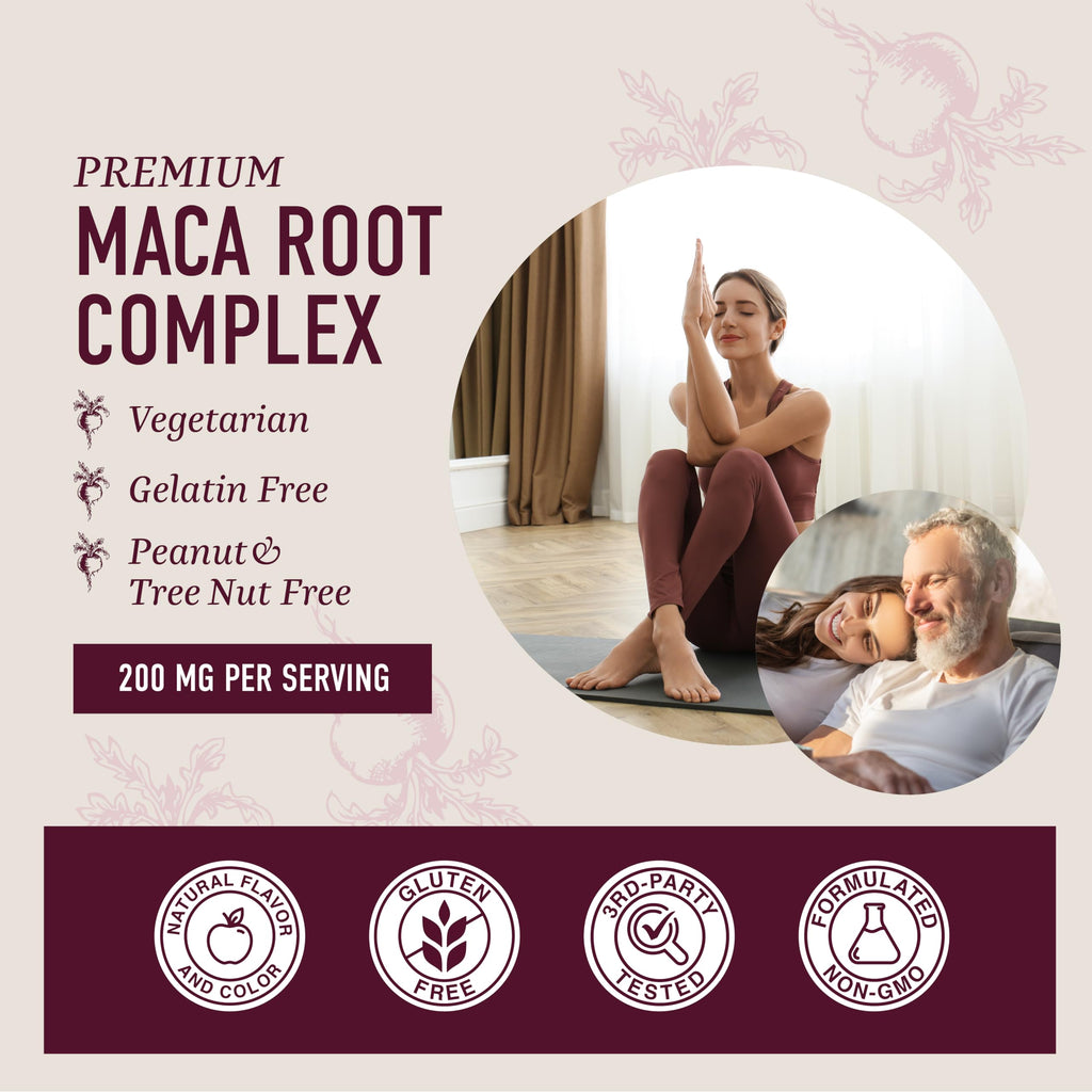 Maca Root Gummies with Natural Peach Flavor | Drive, Performance & Energy Support | Hormone Balance for Women and Men | Herbal Supplements 200MG Extra Strength | Vegetarian, Non-GMO | 60 Gummies SMNutrition Au supplements