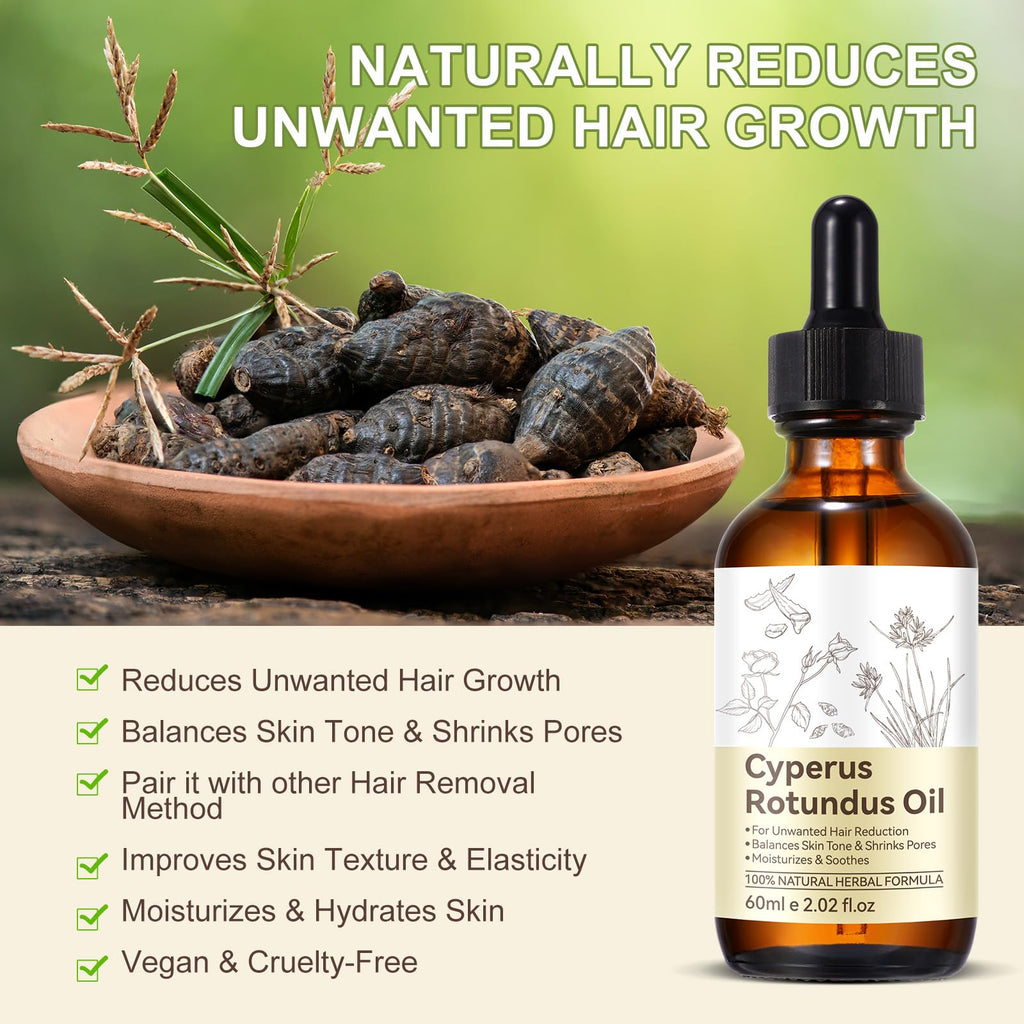 Cyperus Rotundus Oil, Natural for Reducing Body Hair Growth, Cyperus Rotundus Oil for Hair